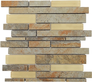 Crystal Glass Mosaic Mix Stones, Marble Mosaic