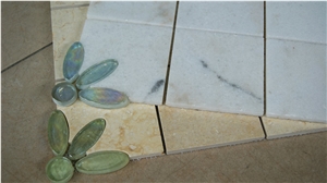Crystal Glass Mosaic Mix Stones, Beige Marble Glass Mosaic