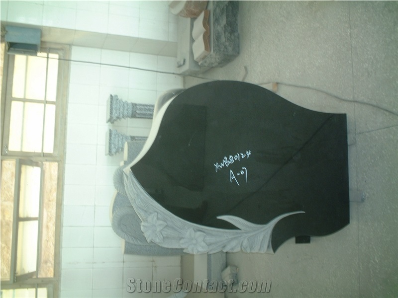 China Black Headstone, Black Granite Monuments