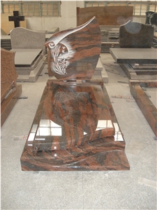 Custom Engraved Cemetery Brown Granite Tombstone Custom Engraved Cemetery Brown Granite Tombstone