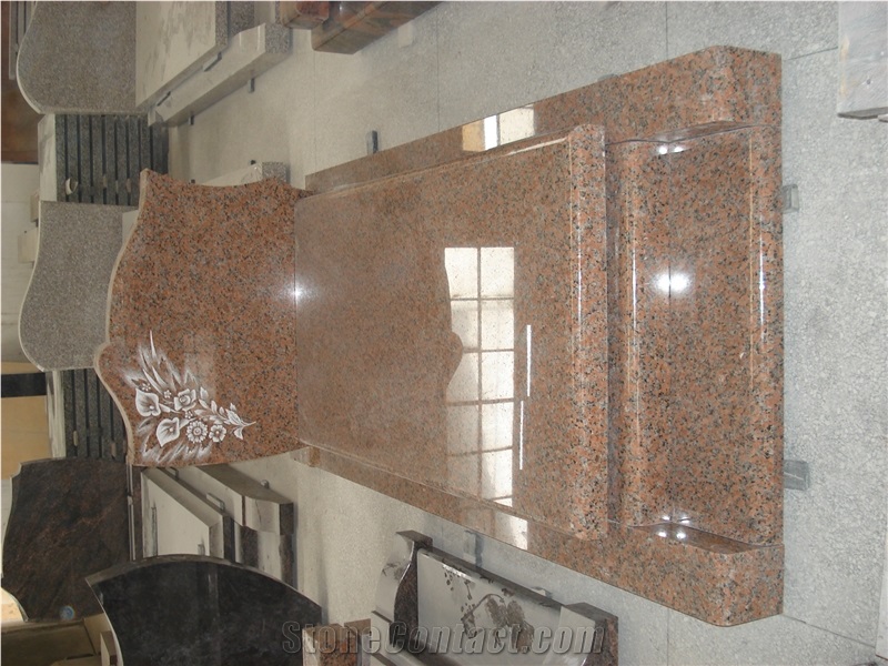 G562 Maple Red Granite Tombstone