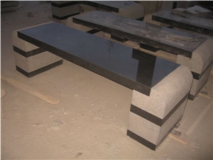G654 Bench Chair, Granite & Stone Benches, G654 Black Granite Benches