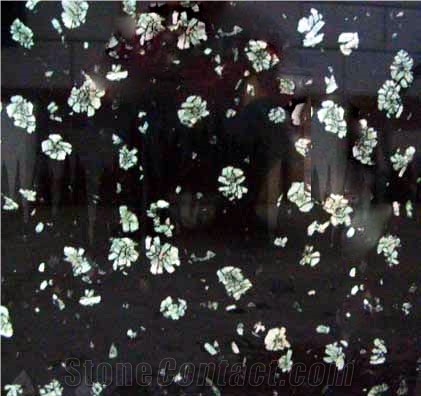 Marble Black Peony