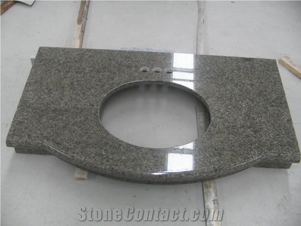 Natural Brown Granite Bathtop Tropical Brown Granite Vanity Top