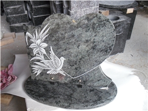 Western Style Monuments Heart Granite Headstone
