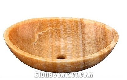 Marble Basin for Bathroom, Yellow Marble Basin