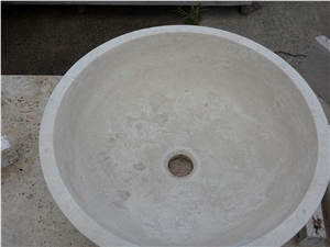 Beige Limestone Sink