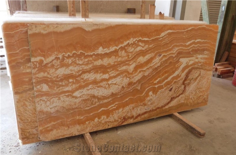Saffron Onyx Slabs, Spain Yellow Onyx