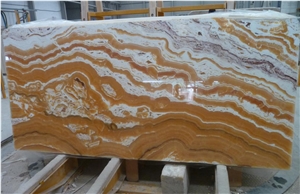 Saffron Onyx Slabs, Spain Yellow Onyx