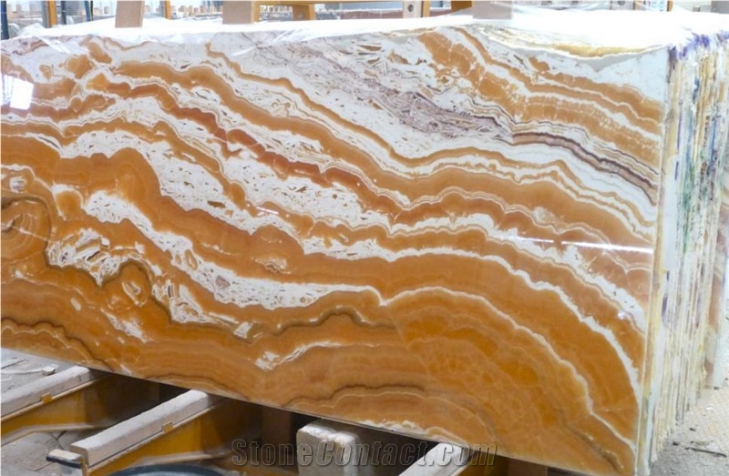 Saffron Onyx Slabs, Spain Yellow Onyx