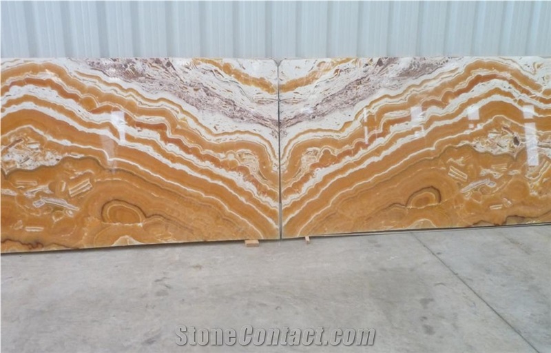Saffron Onyx Slabs, Spain Yellow Onyx