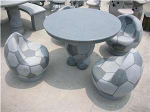 Black Granite Table Bench Chairs