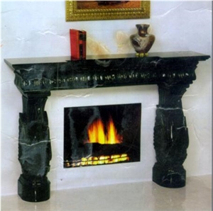 Grey Granite Fireplace Mantel