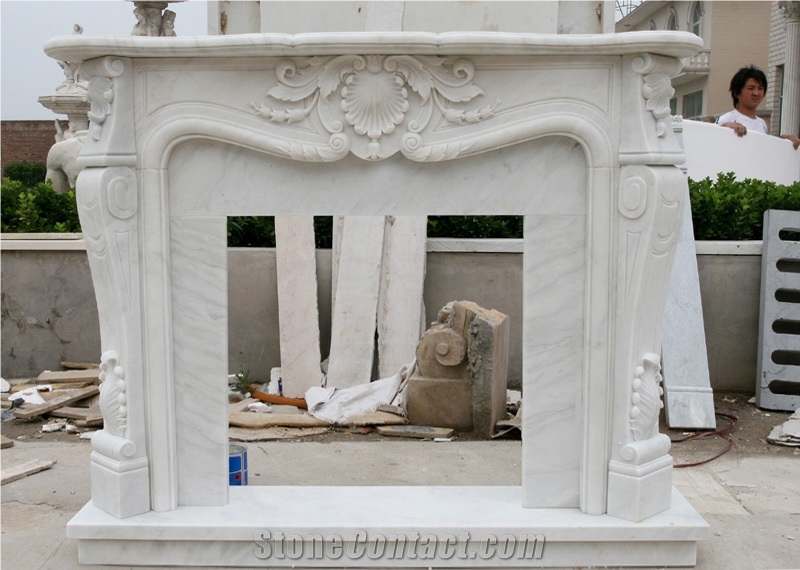 Grey Granite Fireplace Mantel