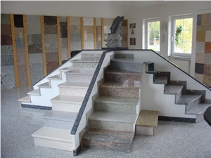 Granite Stairs, Grey Granite Monument, Tombstone Granite Stairs, Grey Granite Monument, Tombstone