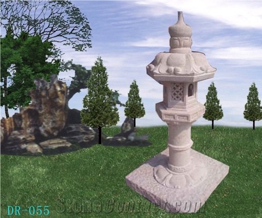 Japanese Garden Stone Lanterns, White Granite Lanterns