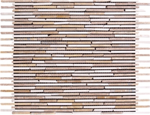Marble Mosaic Bamboo Series, Beige Marble Mosaic Marble Mosaic Bamboo Series, Beige Marble Mosaic