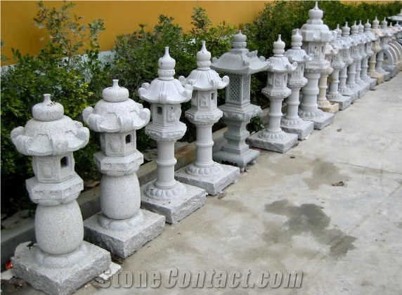 Natural Stone Garden Lanterns, Grey Granite Garden Lanterns
