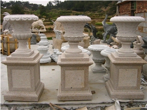 Beige Sandstone Flower Pot