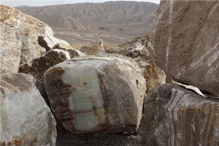 Ab Barik Onyx Blocks, Iran Green Onyx