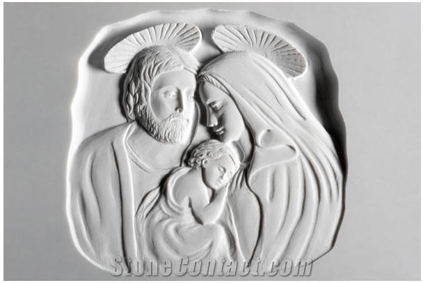 Funerary Art Relief, Bianco Carrara White Marble Relief