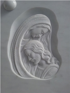 Funerary Art Relief, Bianco Carrara White Marble Relief