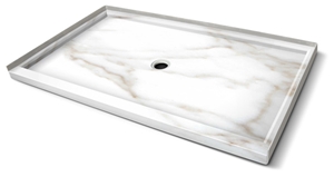 Calacutta Gold Marble Shower Base, Calacatta Gold White Marble Shower Base