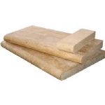 Pool Coping in Medium Travertine, Light Medium Beige Travertine Pool Coping