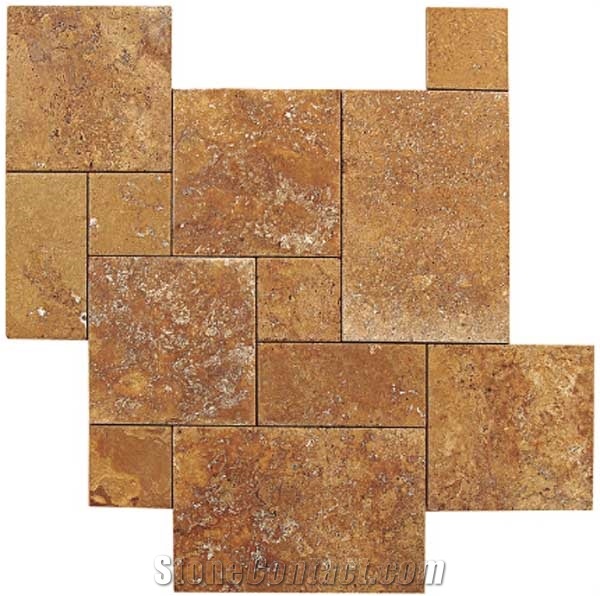 Yellow Travertine Tumbled Pattern