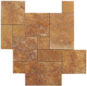 Yellow Travertine Tumbled Pattern