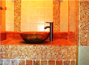 Dark Emperador Brown Marble Wash Basin