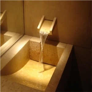 Pierre De Cenia Wash Basin, Crema Cenia Beige Limestone Bath Tops
