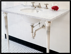 Bianco Carrara Bath Top, Bianco Carrara White Marble Bath Top