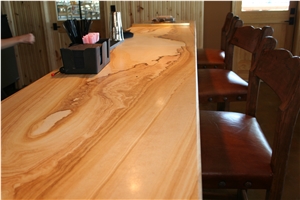 Teak Wood Marble Vanity Top, Yellow Marble Vanity Top