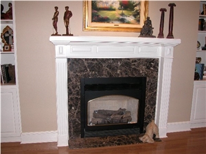 Emperador Dark Marble Fireplace, Dark Emperador Brown Marble Fireplace