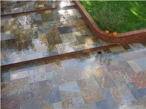 Multicolor Slate Pavement, Brazilian Rust Slate Pavement