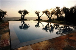 Multicolor Slate Pool Coping Deck, Ferrugem Slate Pool Coping