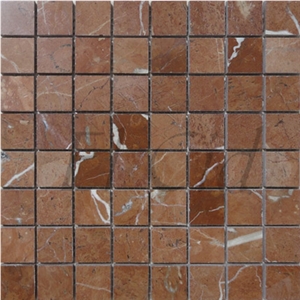 Mesh Mosaic, Rojo Alicante Red Marble Mosaic