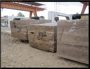 Noche Travertine Spain Blocks, Spain Brown Travertine
