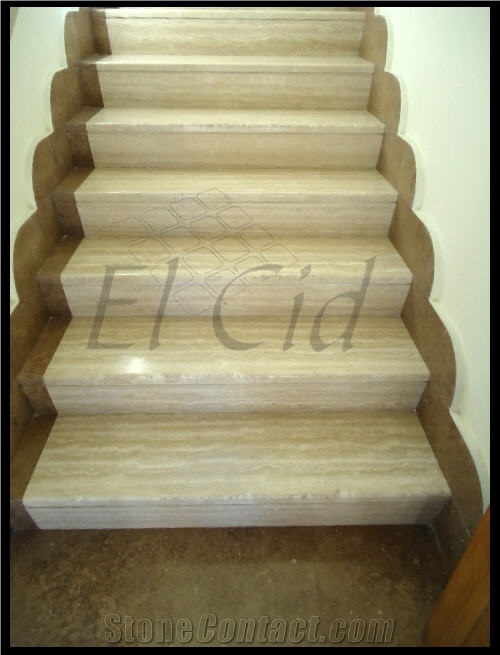 Travertine Haya Stairs, Haya Beige Travertine Stairs