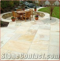 Fossil Sandstone Paving Tiles, Beige Sandstone Cobble, Pavers