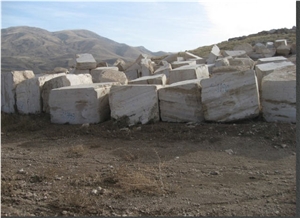 Persian Silver Travertine Blocks, Iran Grey Travertine