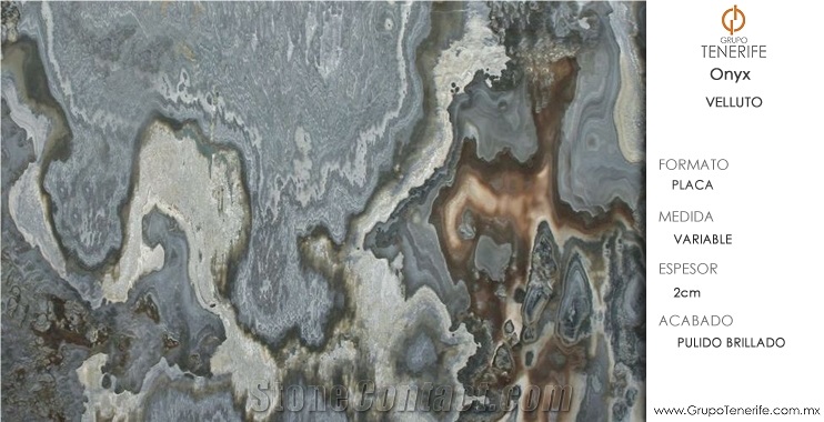 Onyx Velluto Tile, Mexico Grey Onyx