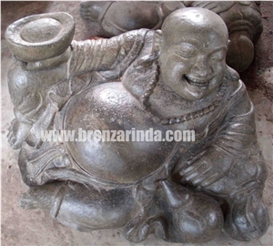 Chinese Buddha, Chinese Warrior, Elephant, Frog, Stone Carving Grey Sandstone Sculpture, Statue