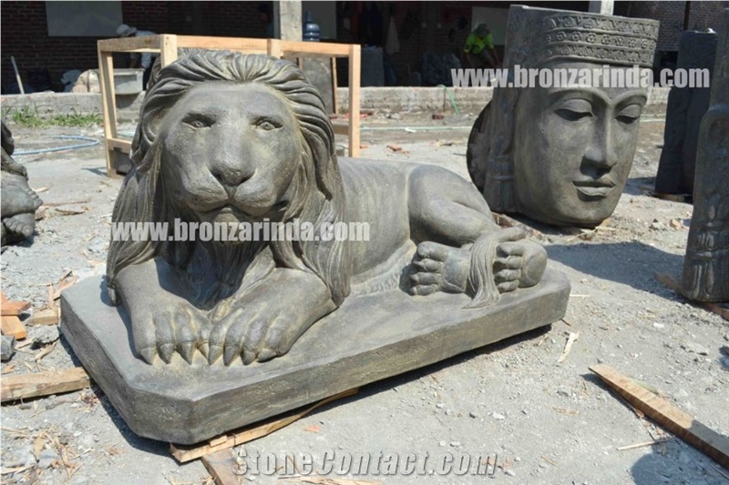 Frog with Hole Water, Ganesha Fountain, Happy Budd, Stone Carving Grey Sandstone Sculpture, Statue