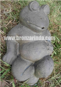 Lion Set, Lying Frog, Ganesha, Ganesha, Stone Carving Grey Sandstone Sculpture, Statue