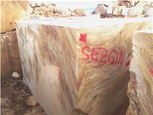 Autumn Travertine Blocks, Yellow Travertine Blocks
