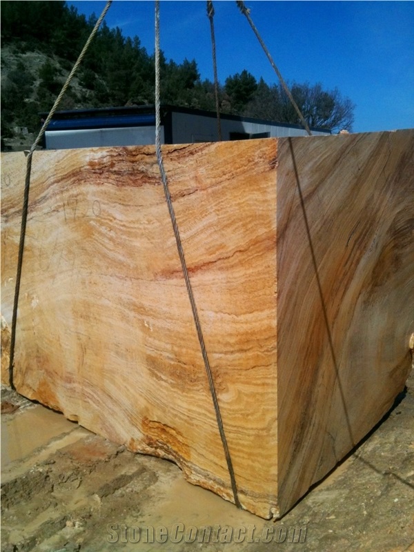 Autumn Travertine Blocks, Yellow Travertine Blocks