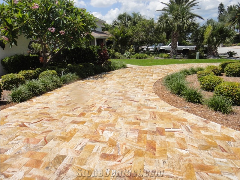 Autumn Travertine Blocks, Yellow Travertine Blocks