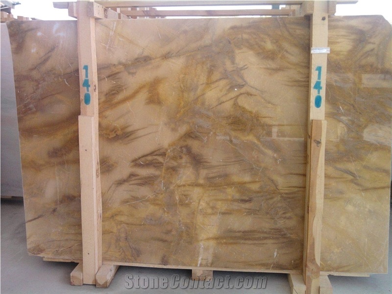 Yellow Picasso Marble Block, Turkey Yellow Marble